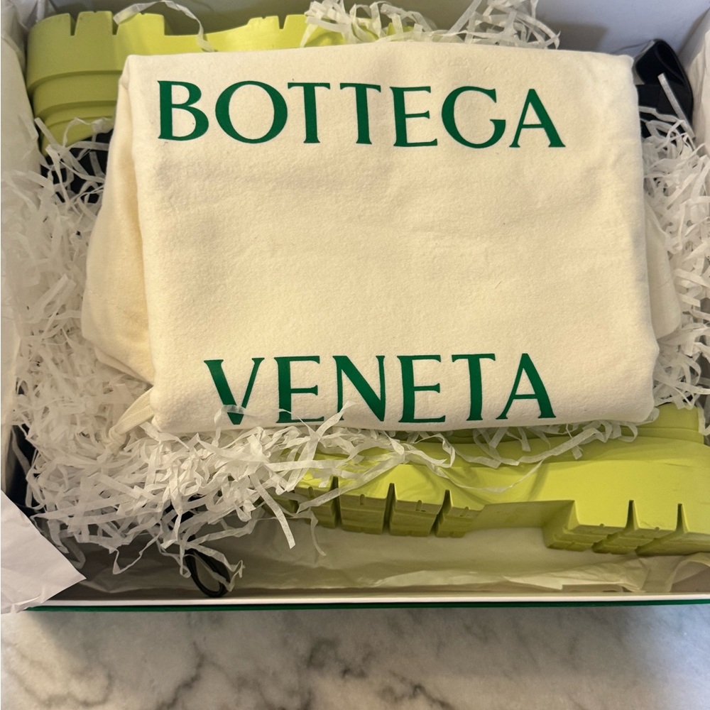 Bottega Veneta Black and Neon Yellow Combat Boots